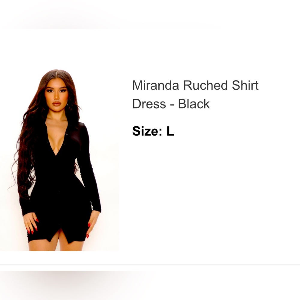 Fashion Nova Rouched Shirt Dress size Large